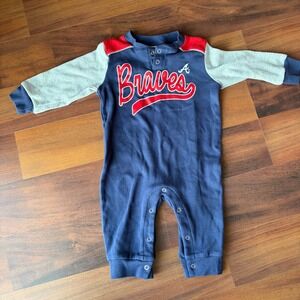 Baby Boys Atlanta Braves Baseball Logo Romper Jumpsuit‎ 6 9 Months